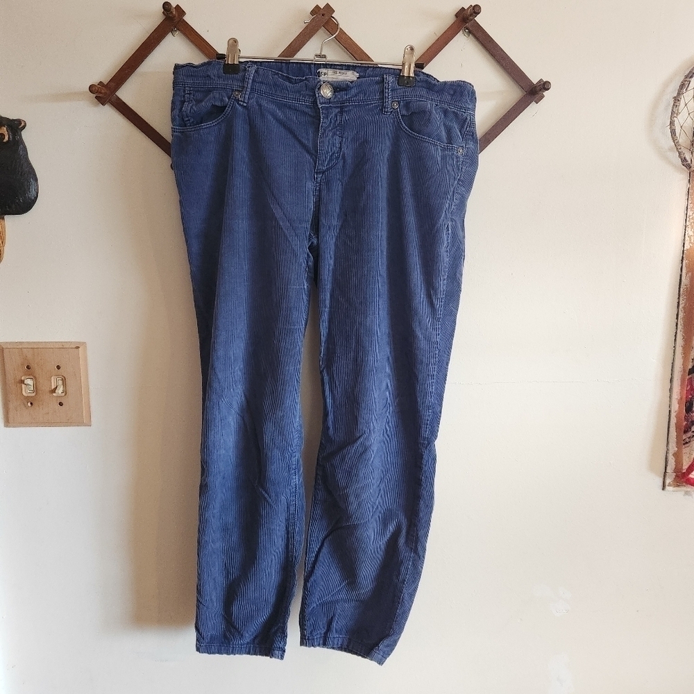 Free People Corduroy Straightleg Pant Lightweight Blue Large 29